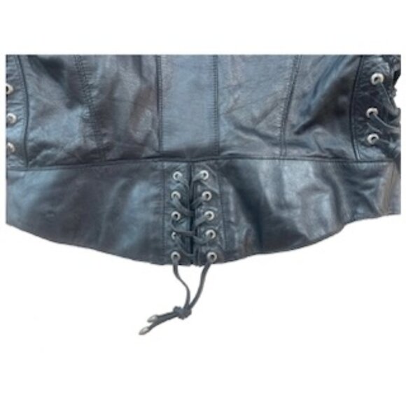 BEAUTIFUL HARLEY DAVIDSON butter Soft Leather Jacket! Velvet Lining! LACES  S/M - Picture 13 of 16